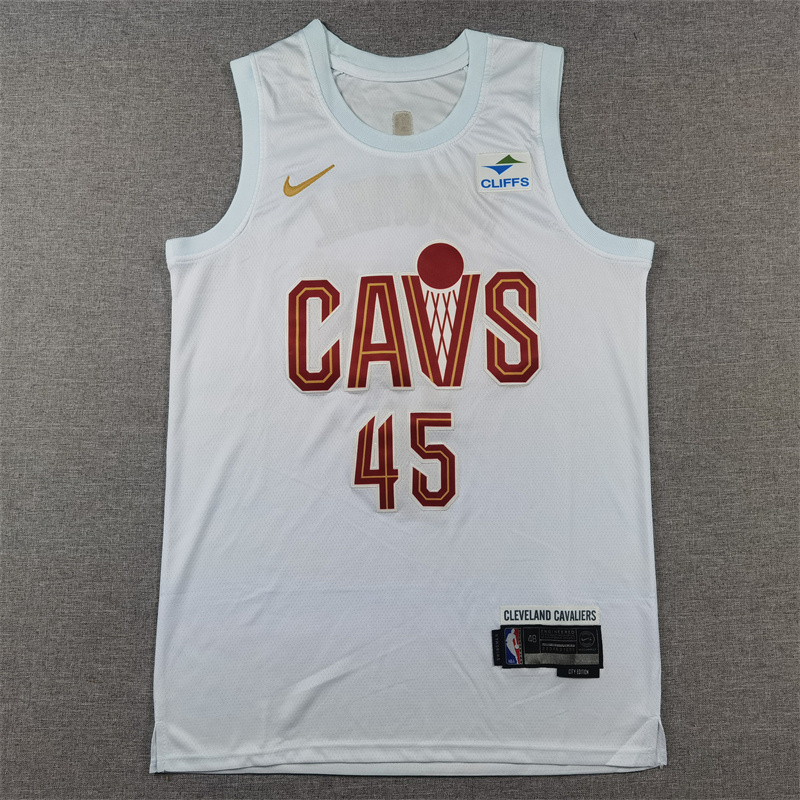 Men Cleveland Cavaliers #45 Donovan Mitchell White Nike 2025 NBA Jersey->cleveland cavaliers->NBA Jersey